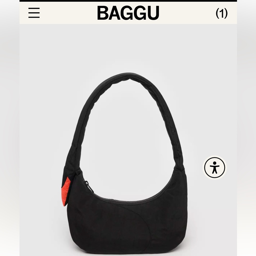 NWT BAGGU swan bag in black